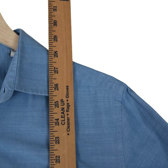 Ben Sherman Blue Dress Shirt Tailored Slim Fit 15.5 34/35 Medium Mod Menswear - Picture 6 of 7